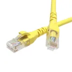 Патч-корд неэкранированный CAT5E U/UTP 4х2 LSZH желтый 0.5м