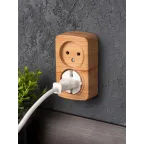 Розетка 2-местная ОП Минск 10А без заземления светлое дерево