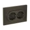 FORTE@PIANO Розетка 2-местная с заземлением без защитных шторок безвинтовое крепление 16А FP324 серый IEK