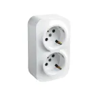 Quteo розетка двойная с заземлением с защитными шторками 16 A 250 В IP 20 Белая