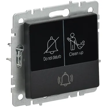 BRITE Кнопка звонка с индикацией для отелей 10А ВС10-1-9-БрЧ черный IEK