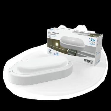 Светильник светодиодный ДБП 15 Вт 1200 лм 6500К AC 220В Белый IP65 овал 200х98х46мм Пластик ЖКХ Elementary Gauss