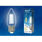 LED-C35-5W/NW/E27/CL/DIM GLA01TR Лампа светодиодная диммируемая. Форма свеча, прозрачная. Серия Air. Белый свет (4000K). Картон. ТМ