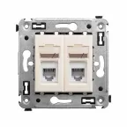 Avanti Розетка телефонная в стену двойная, ''Ванильная дымка''