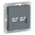 Розетка ATLASDESIGN двойная компьютерная RJ45+RJ45 категория 5E механизм грифель