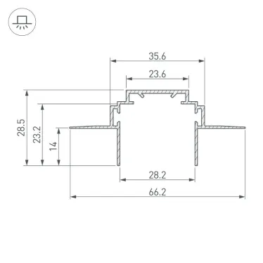 Профиль-держатель TEK-PLS-ZM-2000 (ARL, Алюминий)