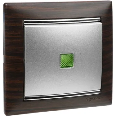 VALENA Рамка 1 пост темное дерево/серебро