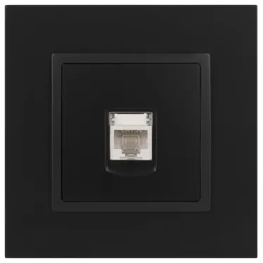 Розетка RJ45, Эра Elegance, антрацит, 14-3107-05