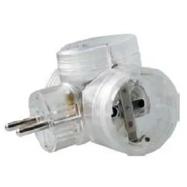 Элиум Розетка тройная с заземлением прозрачная