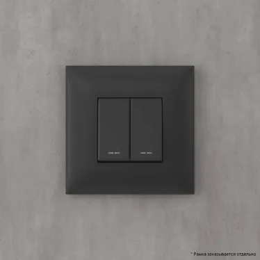 Avanti Переключатель двухклавишный в стену, , Черный матовый