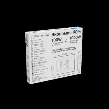 Прожектор светодиодный ДО 100 Вт 9500 лм 6500К AC 220В IP65 234х245х37мм Elementary G2 Gauss