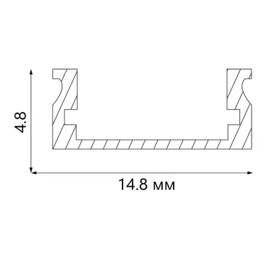 Профиль накладной алюминиевый 2м с матовым экраном 2 заглушки 4 крепежа для светодиодных лент