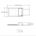 Светильник уличный 30Вт 3000Лм 5000К КСС ''Ш-с'' DOB-SMD 48мм SPP-503-0-50K-030