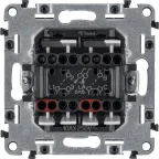 Valena LIFE Переключатель двухклавишный 10А 250В с лицевой панелью Безвинтовые зажимы Алюминий