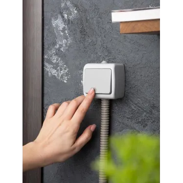 Выключатель Мурманск 1-клавишный 10А IP54 серый