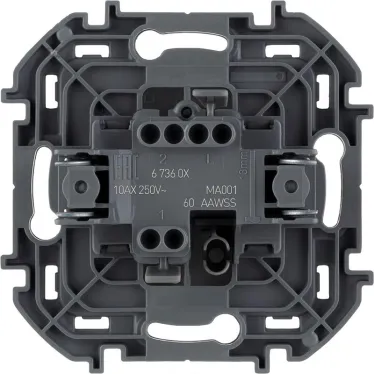 Выключатель одноклавишный - Legrand Inspiria - 10А 250В безвинтовые зажимы - антрацит