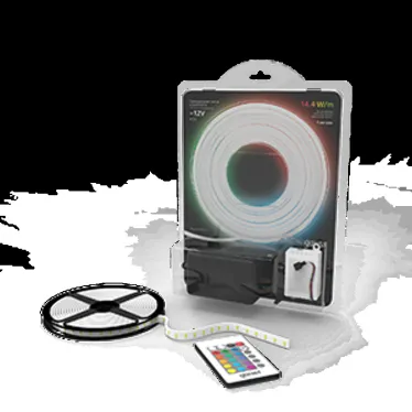 Лента светодиодная LED 5050/60-SMD 14.4 Вт/м 660 лм/м RGB DC 12В IP20 8мм комплект лента и драйвер (блистер 5м) Black Gauss