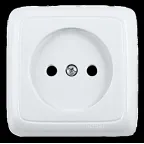 Розетка наружная со шторками с изоляционной пластиной белая