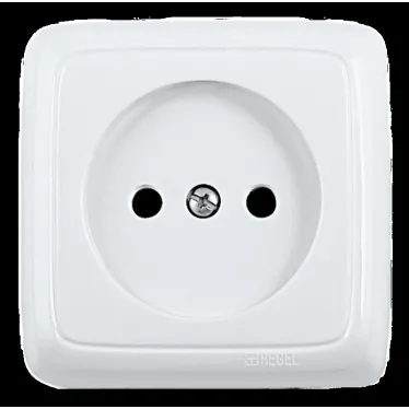 Розетка наружная со шторками с изоляционной пластиной белая