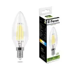 Лампа светодиодная LED 7вт Е14 белый свеча FILAMENT