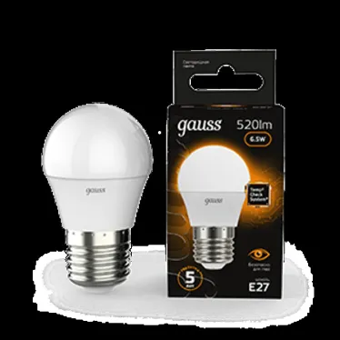 Лампа светодиодная LED 6.5 Вт 520 лм 3000К шар P45 теплый E27 AC 220В Black Gauss