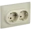 SKANDY Розетка 2-местная с заземлением с защитными шторками 16А в сборе SK-R07B бежевый IEK