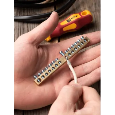 Шина нулевая с заземлением 63.14 латунь