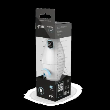 Лампа светодиодная LED 7 Вт 590 лм 4100К свеча нейтральный E14 AC 220В диммируемая Black Gauss