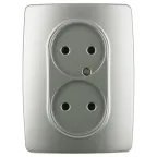 Розетка 2X2P, 16A-250В, Эра12, перламутр, 12-2107-15