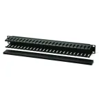 Кабельный организатор см-1U-5R-PL-COV с пластиковыми кольцами с крышкой 19д 1U