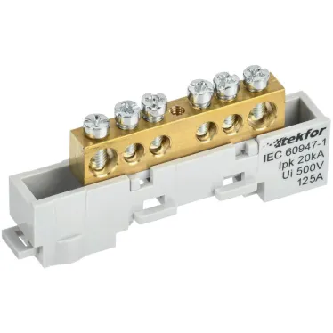 TEKFOR Шина L фаза неизолированная на универсальном держателе 8х12-6-Ср IEK