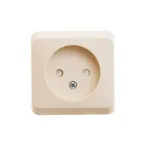 ЭТЮД Розетка скрытая без заземления со шторками бежевая