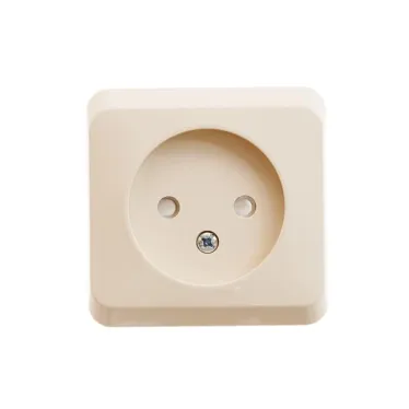 ЭТЮД Розетка скрытая без заземления со шторками бежевая