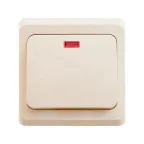 ЭТЮД Выключатель одноклавишный скрытый с подсветкой бежевый сх.1