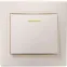 КВАРТА Выключатель одноклавишный скрытый бежевый с индикацией в сборе