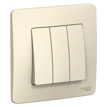 BLANCA скрытой установки трехклавишный выключатель (cх.05), 10A, 250B, молочный