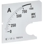 Шкала сменная для амперметра Э47 750/5А класс точности 1,5 72х72мм