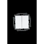 15 Выключатель двухклавишный 16А 250В винтовой зажим белый