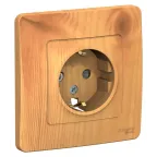 BLANCA скрытой установки розетка с заземлением со шторками, 16А, 250В, ясень