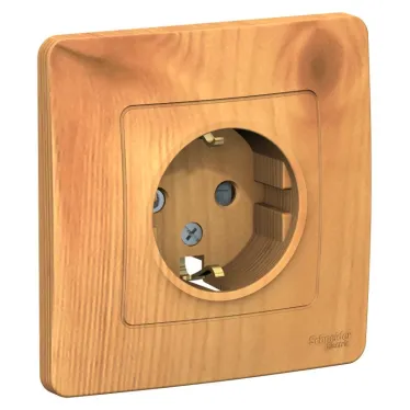 BLANCA скрытой установки розетка с заземлением со шторками, 16А, 250В, ясень