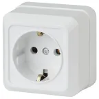 2Э-202-01 Intro Розетка 2P+E Schuko, 16А-250В, ОУ, б.м.п., Quadro, белый | Б0038841 | Intro