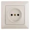 Розетка Intro Solo 4-201-02 без заземления 2P, 16А-250В, IP20, СУ, слоновая кость