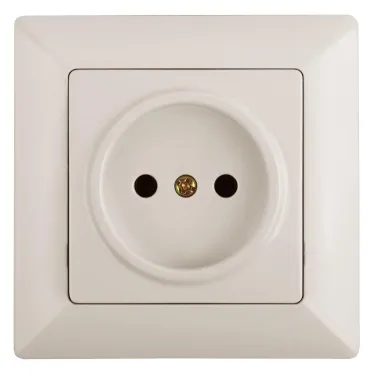 Розетка Intro Solo 4-201-02 без заземления 2P, 16А-250В, IP20, СУ, слоновая кость