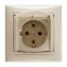 VALENA Розетка с заземлением с крышкой в рамку слоновая кость