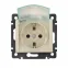 VALENA Розетка с заземлением со шторками с крышкой в рамку слоновая кость