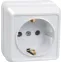 ОКТАВА Розетка наружная с заземлением белая