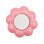 Выключатель одноклавишный KRANZ HAPPY Цветок скрытой установки, белый/розовый