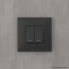 Avanti Выключатель двухклавишный в стену Черный матовый