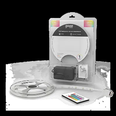 Лента светодиодная LED 5050/30RGB+30W-SMD 6 Вт/м 390 лм/м RGBW DC 12В IP20 10мм комплект лента и драйвер (блистер 3м) Basic Gauss