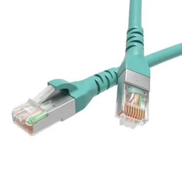 Патч-корд экранированный CAT6A S/FTP 4х2. LSZH. бирюзовый. 1.5 м